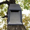 The BNB Box ANS-4 bat box is a cuboid-shaped wooden concrete box designed for bats, olive-green
