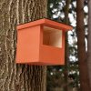 Half-nesting box for birds BAT-MAN Phoeni suitable for black redstarts, made of wood with a painted finish