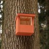 Half-nesting box for birds BAT-MAN Phoeni suitable for black redstarts, made of wood with a painted finish