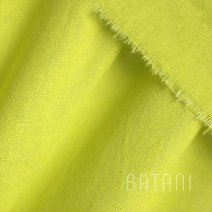 Lněná tkanina žlutozelená