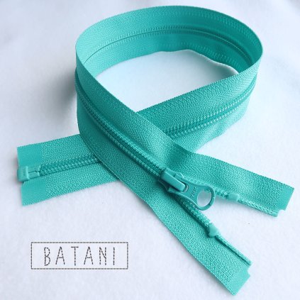 zip YKK - spirálový tyrkysově zelený