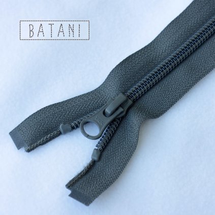 zip YKK - spirálový šedý