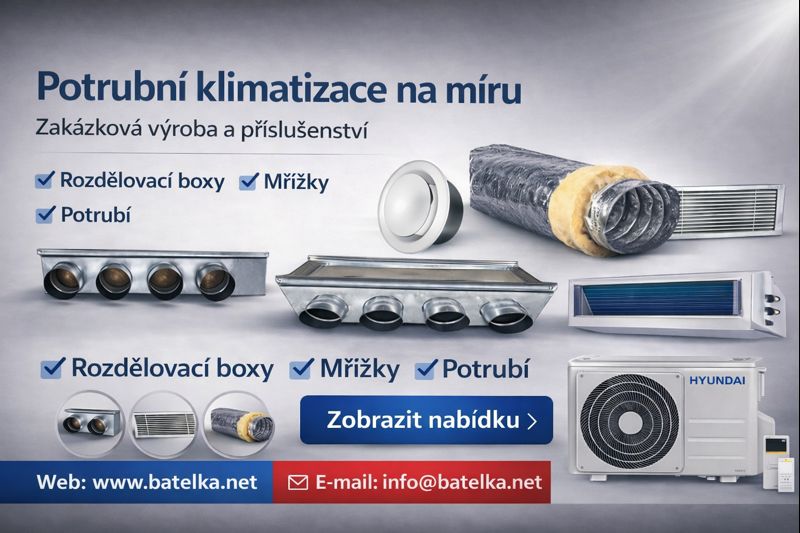 Potrubní klimatizace na míru – zakázková výroba rozvodů, mřížek a potrubí