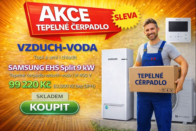 Samsung EHS Split 9 kW – akční nabídka tepelného čerpadla