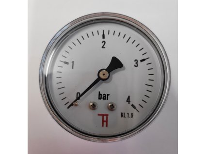 MANOMETR D63/x1/4'', ROZSAH 0-4 BAR, ZADNÍ PŘÍPOJ