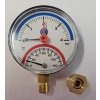 TERMOMANOMETR RADIÁLNÍ, ROZSAH 4B, 1/2'', průměr 80 mm, SPODNÍ PŘÍPOJ