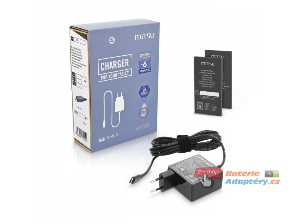 Nabíječka mitsu 45W USB type C USB-C (5V2A, 9V2A, 12V2A, 15V3A, 20V2.25A)
