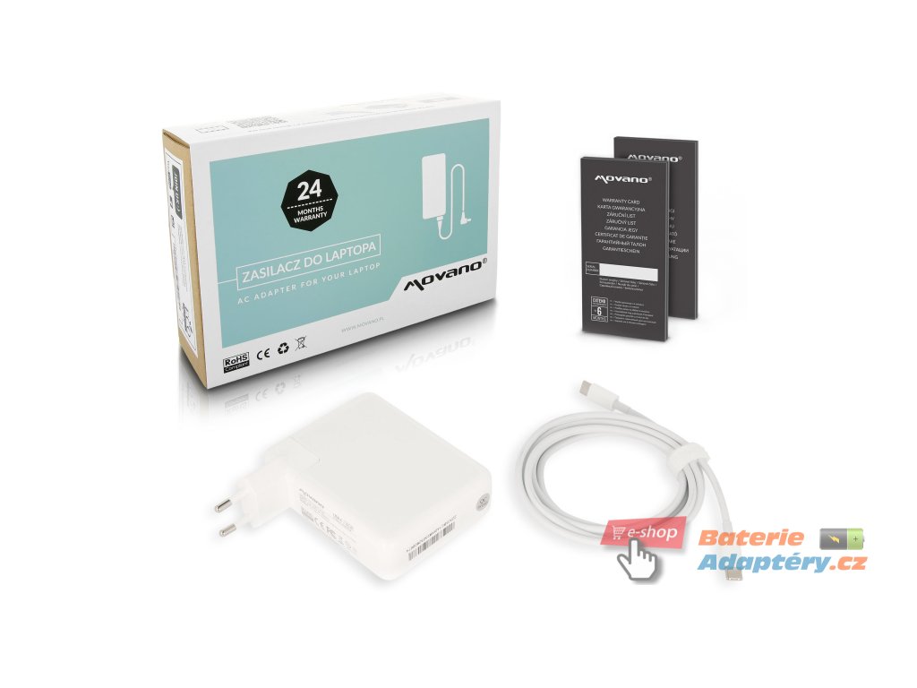 ZZ USBC140W Zasilacz Movano140W USB type C USB C white