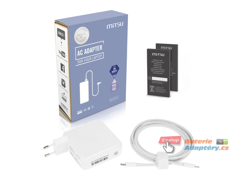 ZM USBC96W Zasilacz Mitsu 96W USB type C USB C white