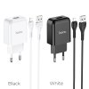 hoco n2 vigour single port wall charger eu set with lightning cable colors