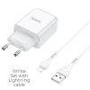 hoco n2 vigour single port wall charger eu set with lightning cable white