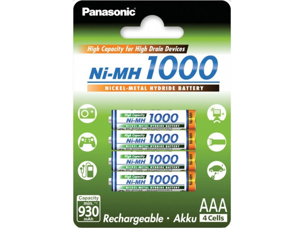 Akumulátory Panasonic R03 AAA 1000 mAh 4 ks blister