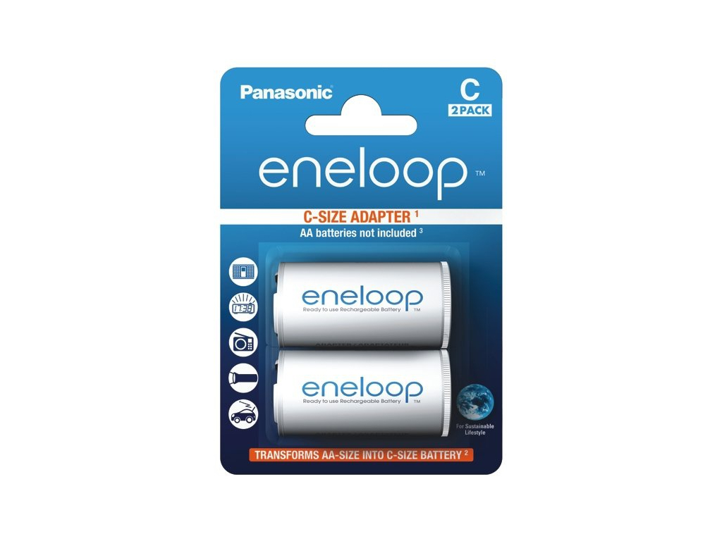 Adaptér Panasonic eneloop LR14 C (z AA R6 na LR14) 2 ks blister