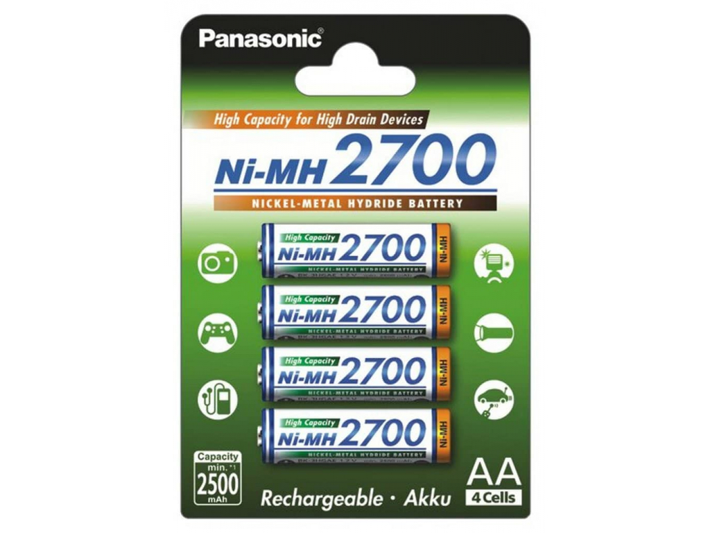 Batérie Panasonic AA tužkové nabíjacie 2700 mAh 4 ks blister