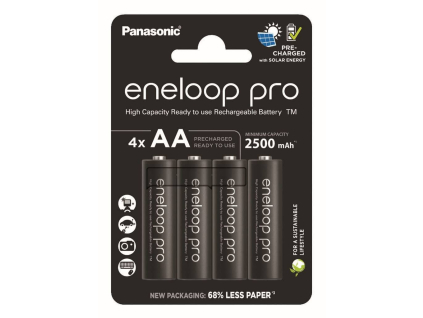 Akumulátory Panasonic eneloop pro BK-3HCDE/4BE 2500 mAh AA 4 ks blister