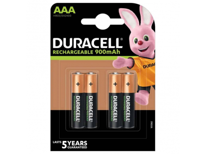 Akumulátory Duracell Recharge R03 AAA 900 mAh 4 ks blister
