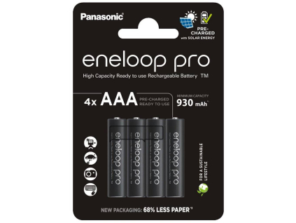 Akumulátory Panasonic eneloop pro BK 4HCDE 930 mAh AAA 4 ks