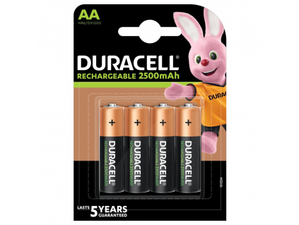 Akumulátory Duracell Recharge R6/AA 2500 mAh 4 ks blister