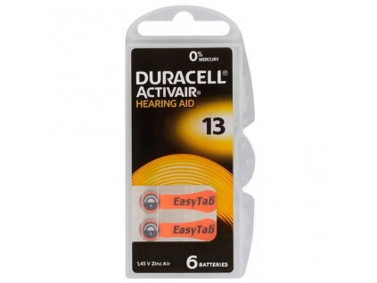 Batérie Duracell Activair 13 do načúvacích prístrojov 6 ks