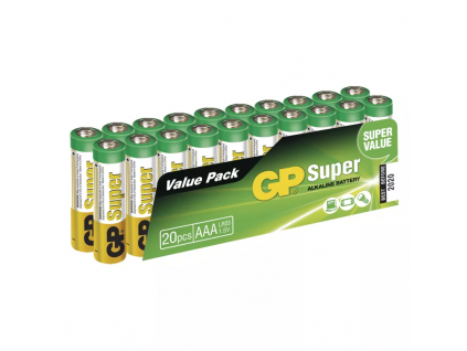 Baterie GP Super Alkaline AAA LR03 20 ks balenie