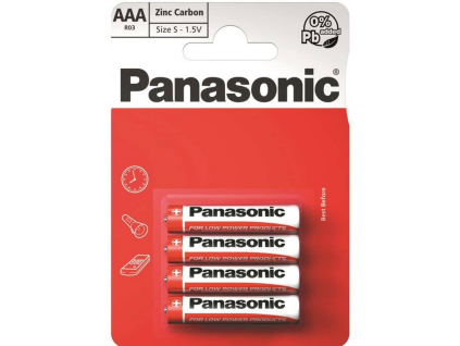 Batérie zinok uhlíkové Panasonic AAA LR03 4 ks balenie