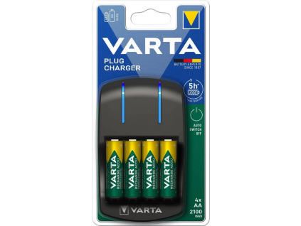 Nabíjačka Varta + 4 ks batérie AA R6 Varta 2100 mAh