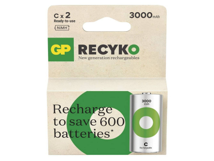 Batérie GP Recyko R14 C malé mono 3000 mAh nabíjacia 2 ks
