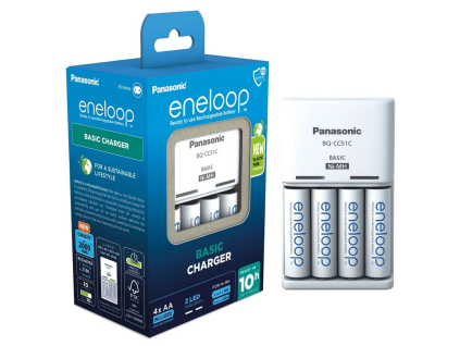 Nabíjačka Panasonic eneloop BQ CC51E + 4 ks Panasonic eneloop batérie tužkové AA 2000 mAh