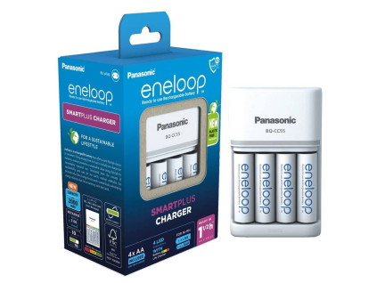 Panasonic rýchlonabíjačka BQ CC55 + 4x akumulátory Panasonic eneloop AA 2000 mAh