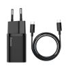 Baseus Super Si rýchlonabíjačka 25W USB C + kábel 1m čierna