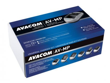 AV-MP univerzální nabíjecí souprava pro foto a video akumulátory - krabicové balení