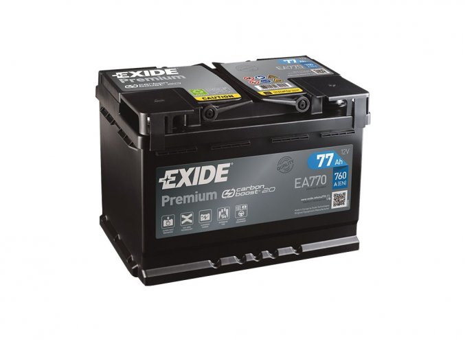 252 autobaterie exide premium 77ah 760a 12v ea770