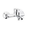 picture AGAT wall mounted bath mixer with a point fixed shower set1