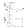 technical drawing AGAT wall mounted bath and washbasin mixer with a point fixed shower set1