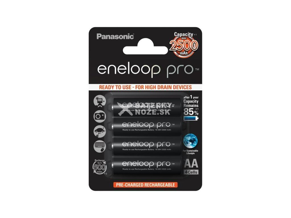 Dobíjacie batérie BK-3HCDE/4BE Panasonic Eneloop Pro rechargeable AA 2500mah blister 4ks