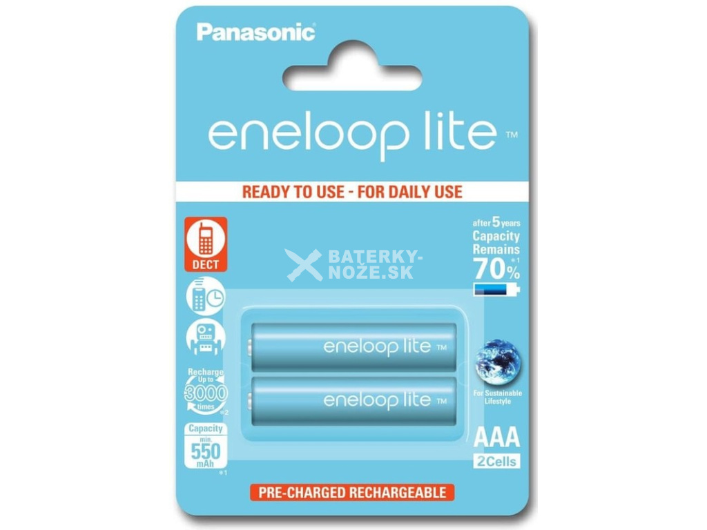 Dobíjacie batérie BK-4LCCE-2BE Panasonic Eneloop Lite R03/AAA 550mAh – blister 2 ks