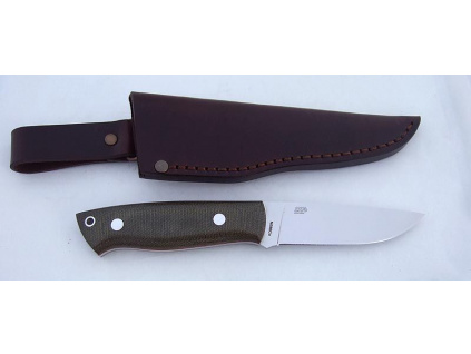 EnZo Trapper 95 N690Co/F Knife/Green Canvas Micarta