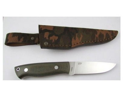 EnZo Trapper 95 N690Co/F Knife/ Green Canvas Micarta / Camo