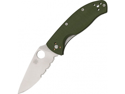 Spyderco Tenacious Green Part Serrated