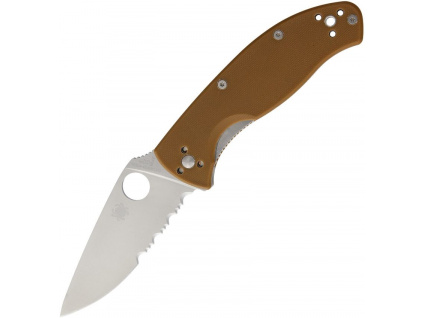 Spyderco Tenacious Brown Part Serrated