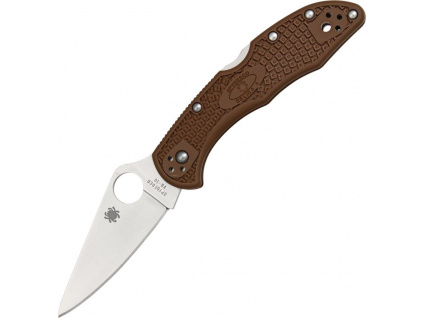 Spyderco Delica 4 Lightweight Flat Ground Brown C11FPBN