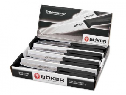 Nôž na pečivo Böker Manufaktur Brötchenmesser Schwarz Display 24 Stück