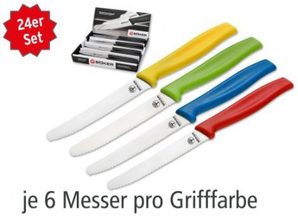 Nôž na pečivo Böker Manufaktur Brötchenmesser Mix Display 24 Stück