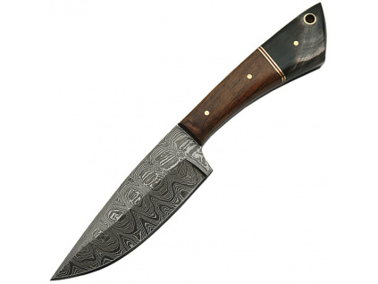 Damaškový nôž Damascus Skinner Walnut Horn DM1123HN