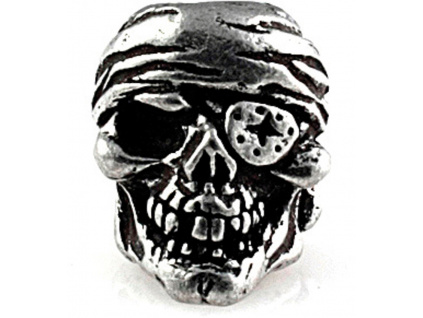 Kovová korála Schmuckatelli Co One-Eye Jack Skull Bead Pewter SMUKOJP