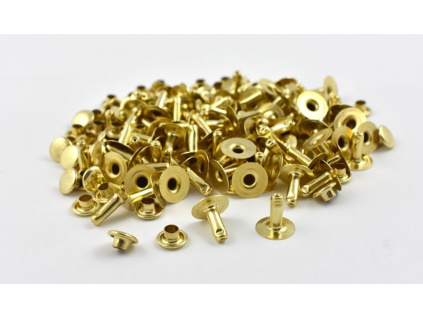 Single Cap Rivet - Brass 7x9mm / 100pcs