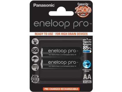 Dobíjacie batérie BK-3HCDE/2BE Panasonic Eneloop Pro AA 2500mAh 2ks 3HCDE/2BE