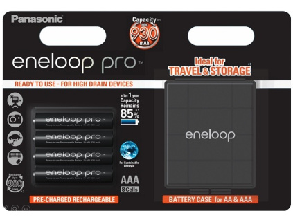 Dobíjacie batérie BK-4HCDEC4BE Panasonic Eneloop Pro AAA 930mAh 4ks + CASE 4HCDEC/4BE