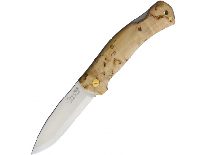 Zatvárací nôž Casström Lars Fält Lock Back folding knife, Curly Birch/Scandi 17004