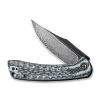 CIVIVIKnifeDogmaC2014DS 1LinerLockKnifeFoldingKnifeLayeredWhiteG10andCarbonFiberBlackHandRubbedDamascusBlade 4 700x